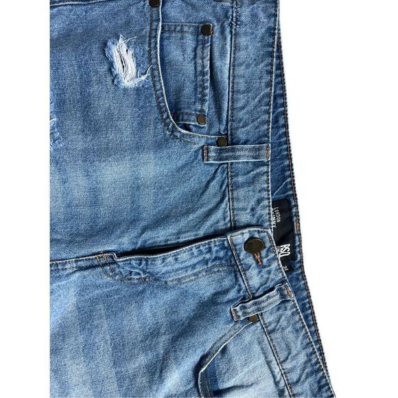 Womens RSQ Jeans London Skinny Ripped Distressed Denim Jean Shorts - Sz 34 - Picture 2 of 3